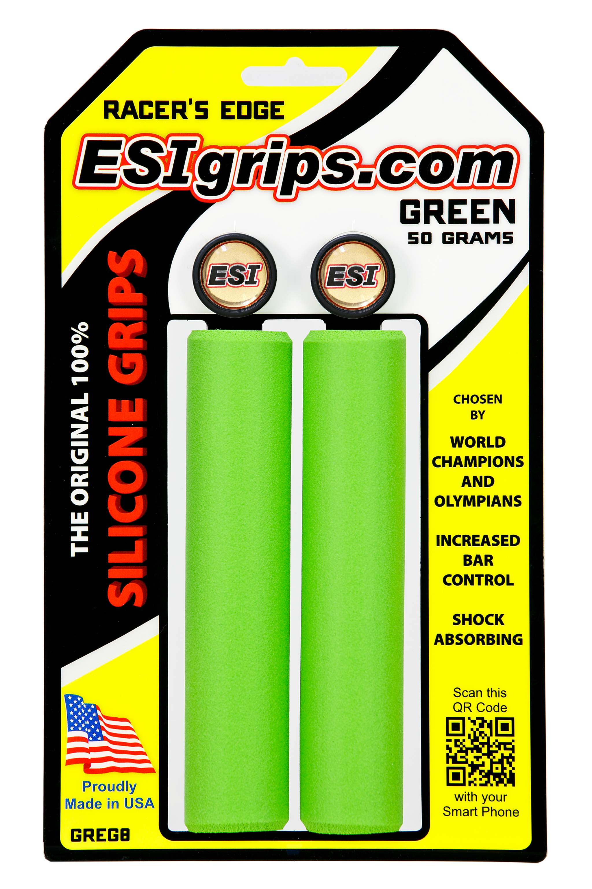 Image ESI GRIPS RACERS EDGE GREEN (06-0055)