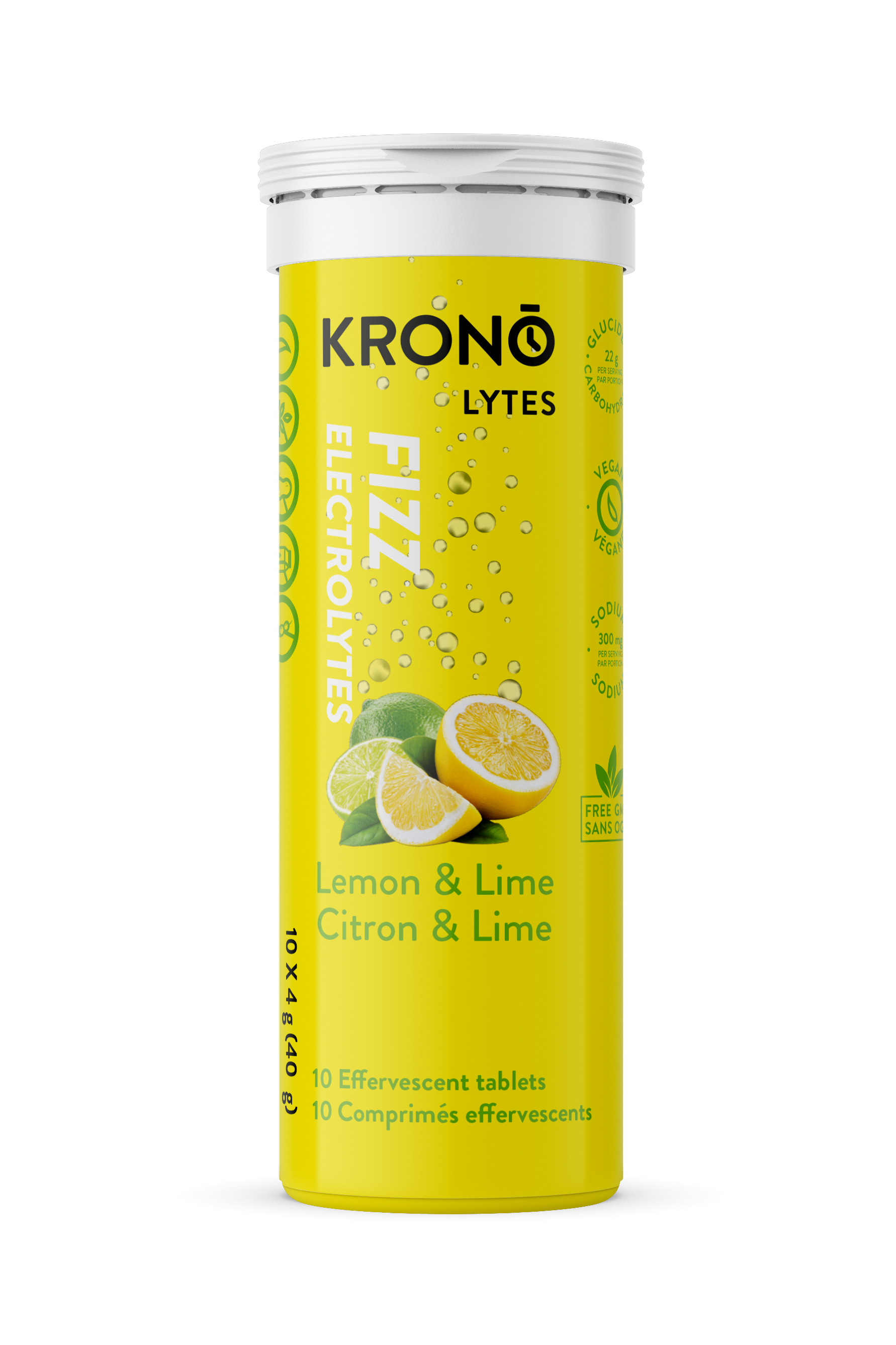 Image KRONO Effervescent (10) Tablets electrolytes LEMON LIME