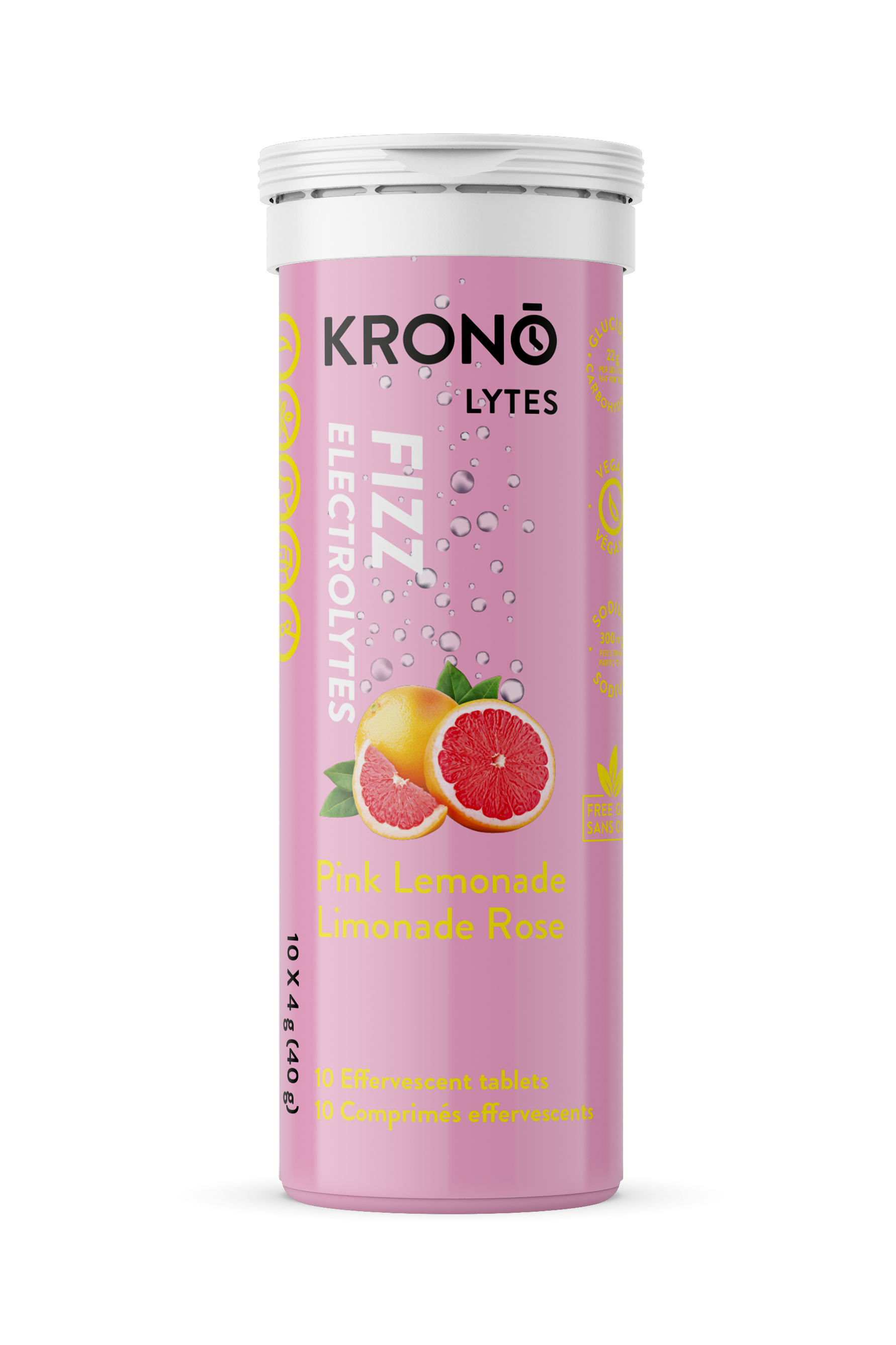 Image KRONO Effervescent (10) tablets electrolytes PINK LEMONADE