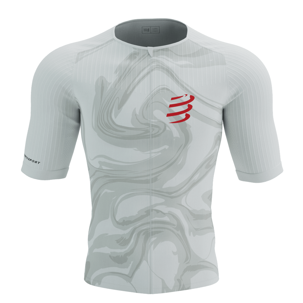 Image Compressport Tri Postural Aero SS Top Homme BLANC IMPRIMÉ M