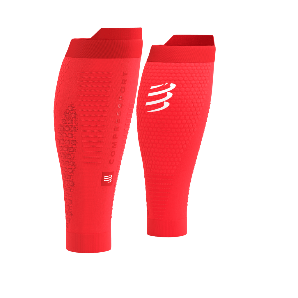 Image Compressport R2 3.0 Manchons de Mollet ROUGE FLUO/BLANC T2