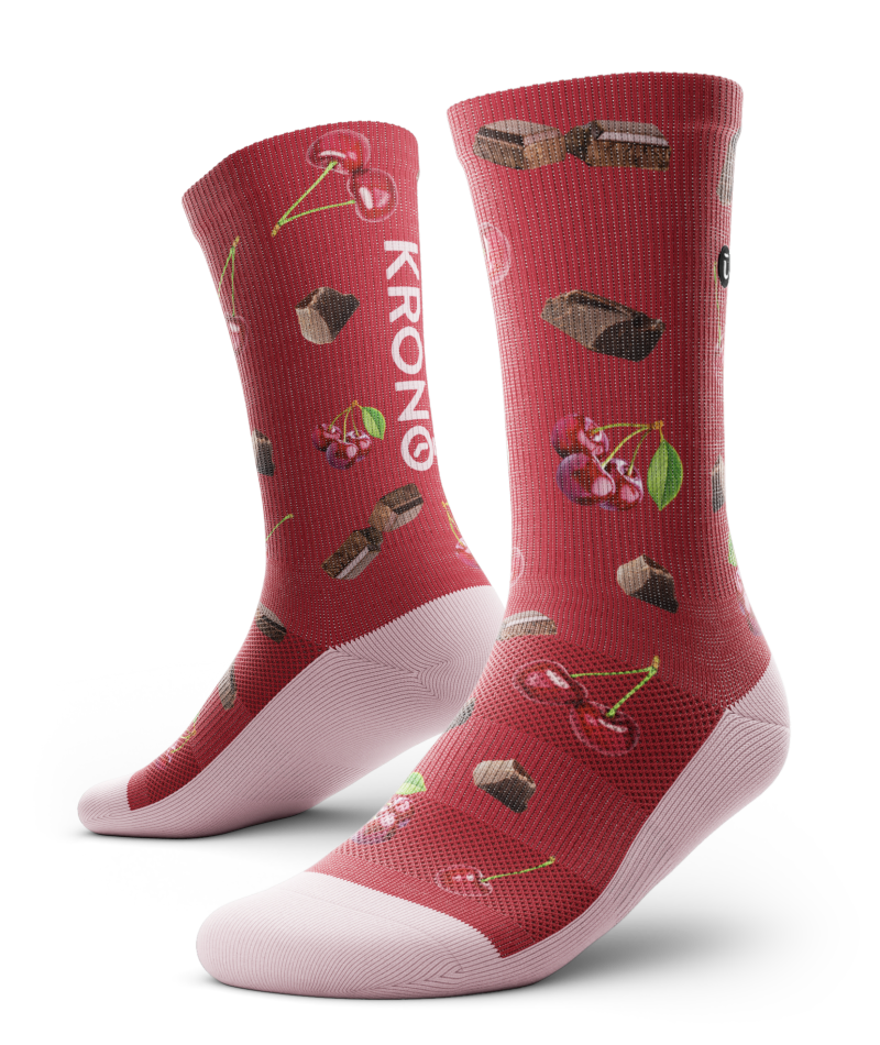 Image KRONO socks cherries dark RED - Size M/L