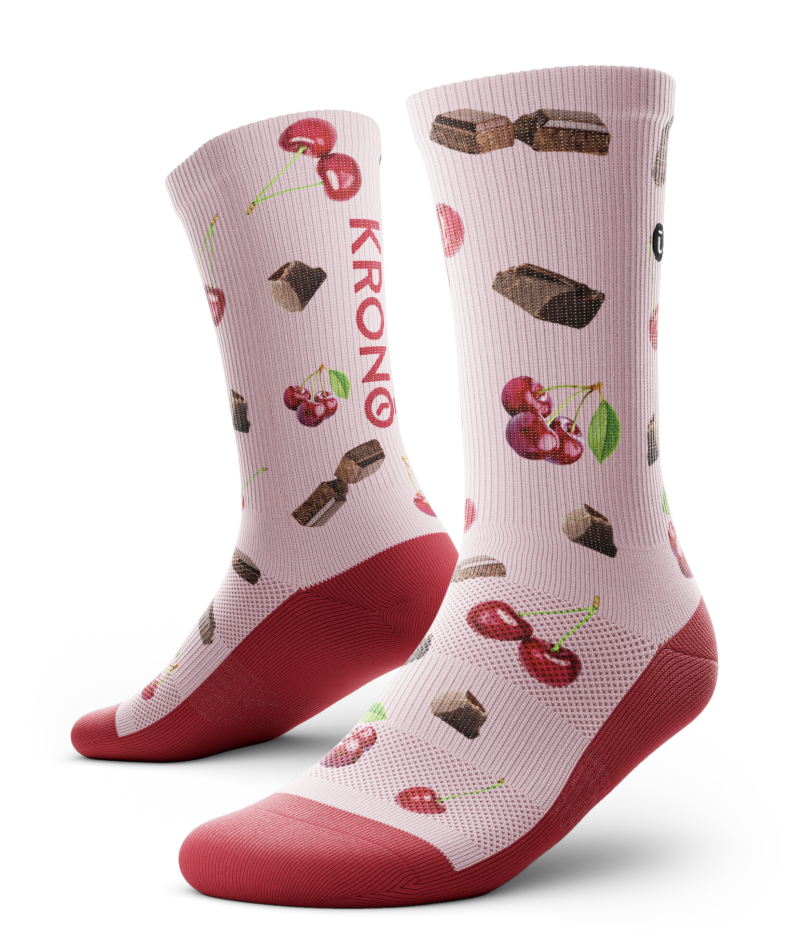 Image KRONO socks cherries pale RED - Size M/L